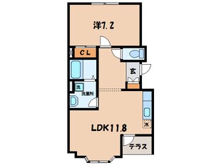 荒子保育園前 徒歩2分 1階の物件間取画像